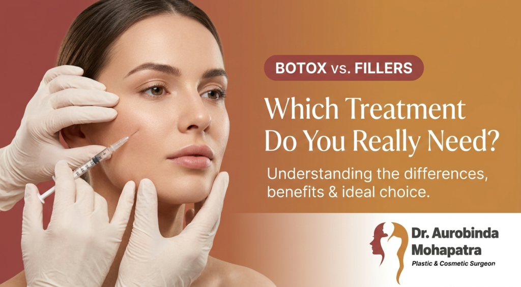 Botox vs dermal fillers treatment for wrinkles and volume loss