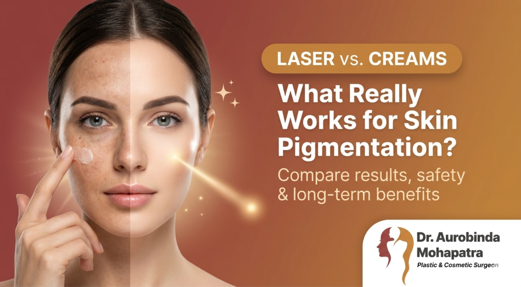 Laser vs creams for skin pigmentation comparison