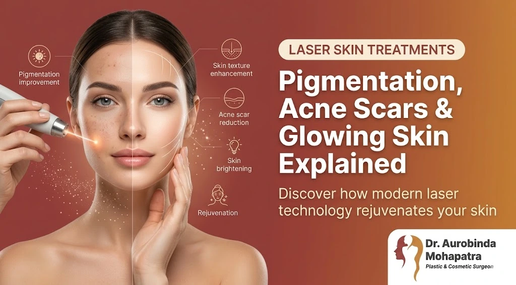 Dermatologist performing laser skin treatment for pigmentation and acne scars in Bhubaneswar